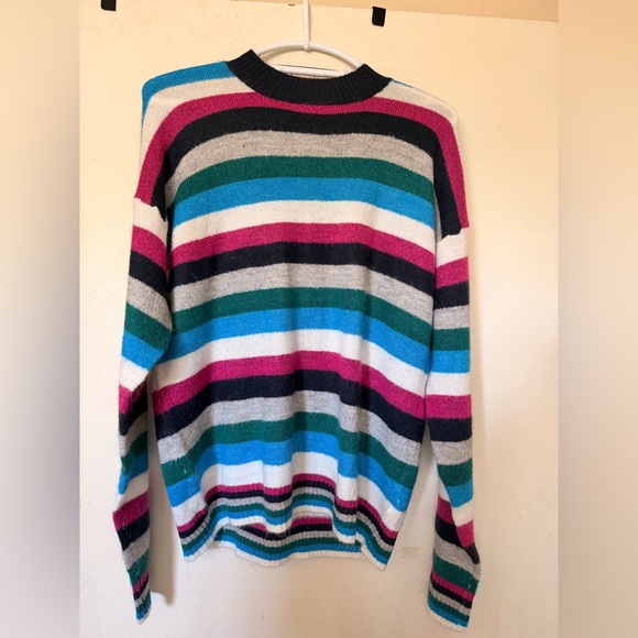 Laura Scott Sweaters - Laura Scott Striped Knit Sweater XL Colorful Crewneck